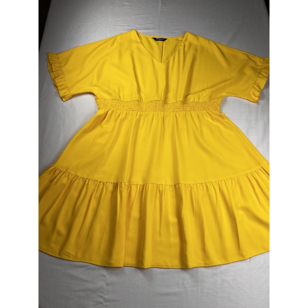 Allegra K Dress Bundle Spring Summer Pink Yellow Babydoll Flowy Ruffle Women XL